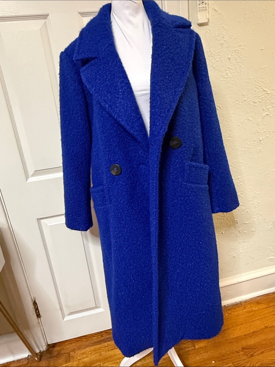 BCBGeneration Jackets & Blazers - BCBGeneration Royal Blue Long Bouclé Coat